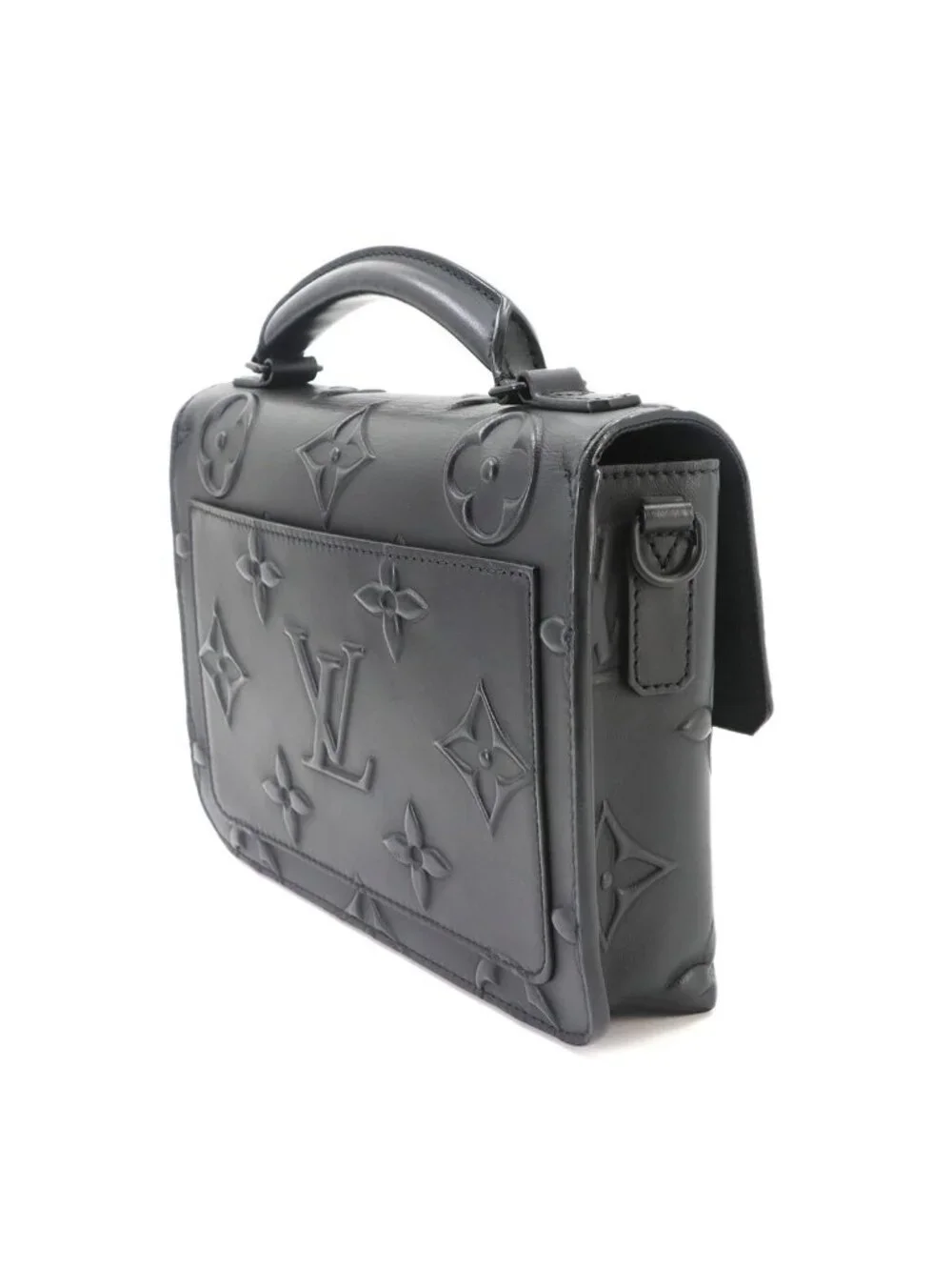 Louis Vuitton Monogram Seal Ambassador PM 2-Way Bag Leather Black